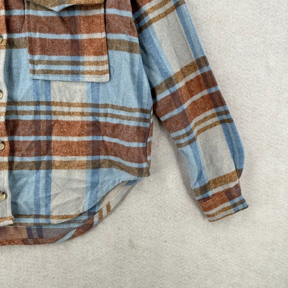 NWT Ford Bronco Graphic Shacket Flannel Shirt Womens XS Long Sleeve Plaid‎ - Picture 4 of 14